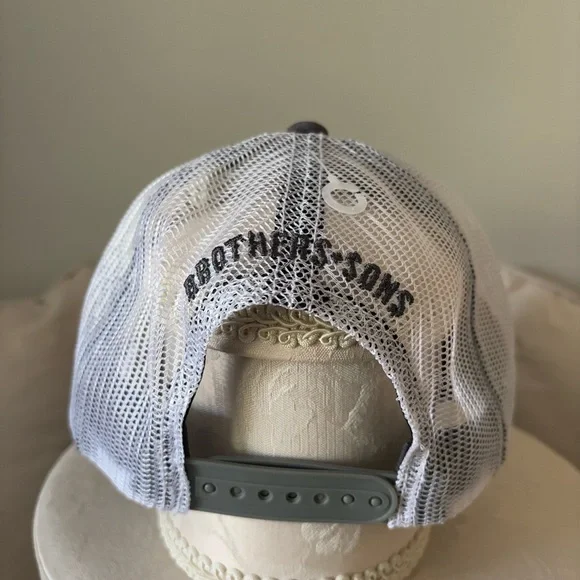 Gray and White B+S Trucker Hat - Picture 3 of 3